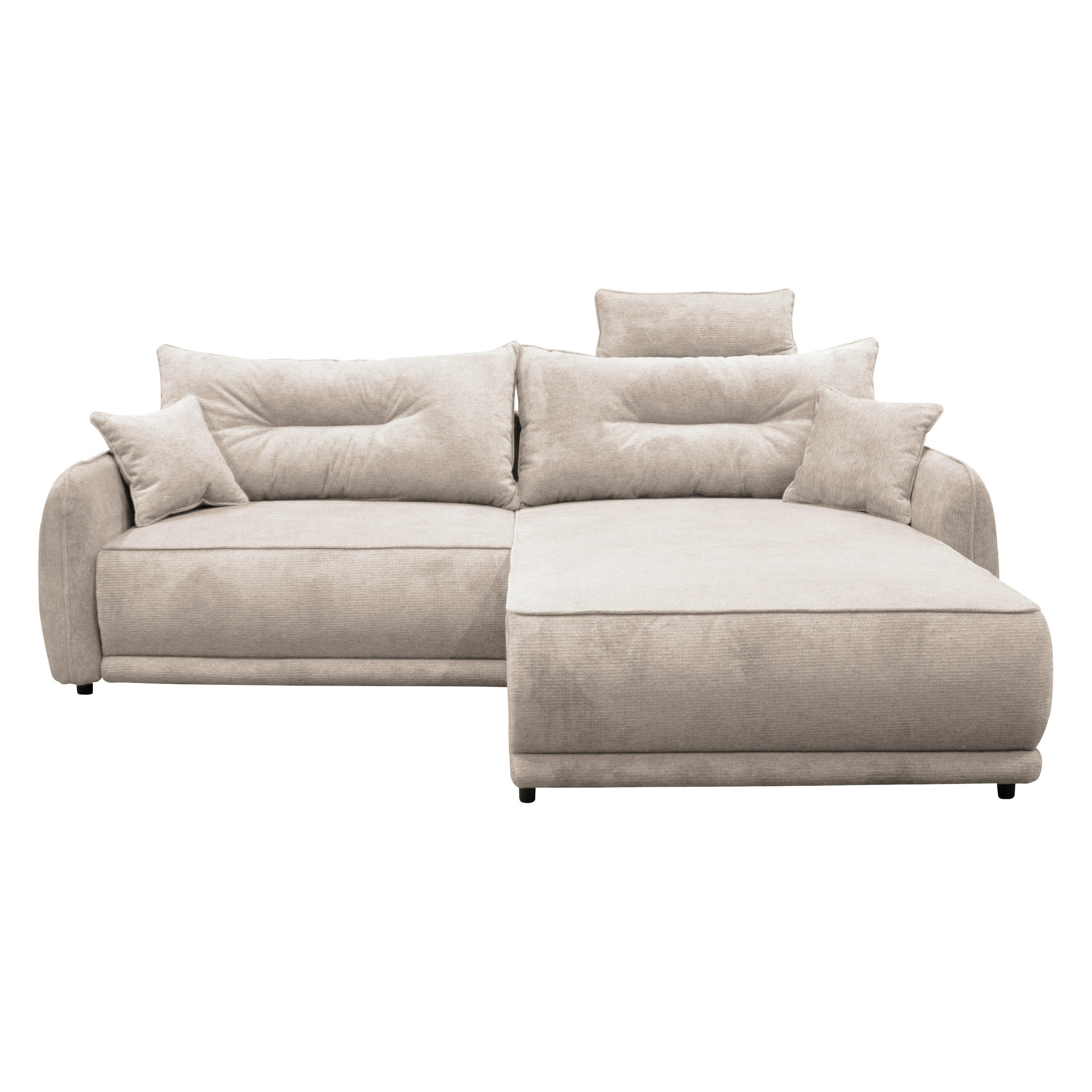 ECKSOFA in Struktur Beige  264/195 cm  - Beige/Schwarz, Design, Kunststoff/Textil (264/195cm) - MID.YOU