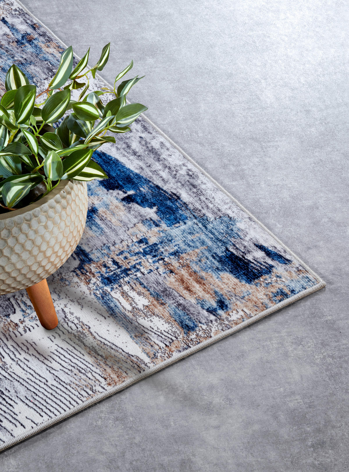 FLACHWEBETEPPICH 160/230 cm Imagination Dunkelblau, Beige  - Beige/Dunkelblau, Design, Kunststoff (160/230cm)