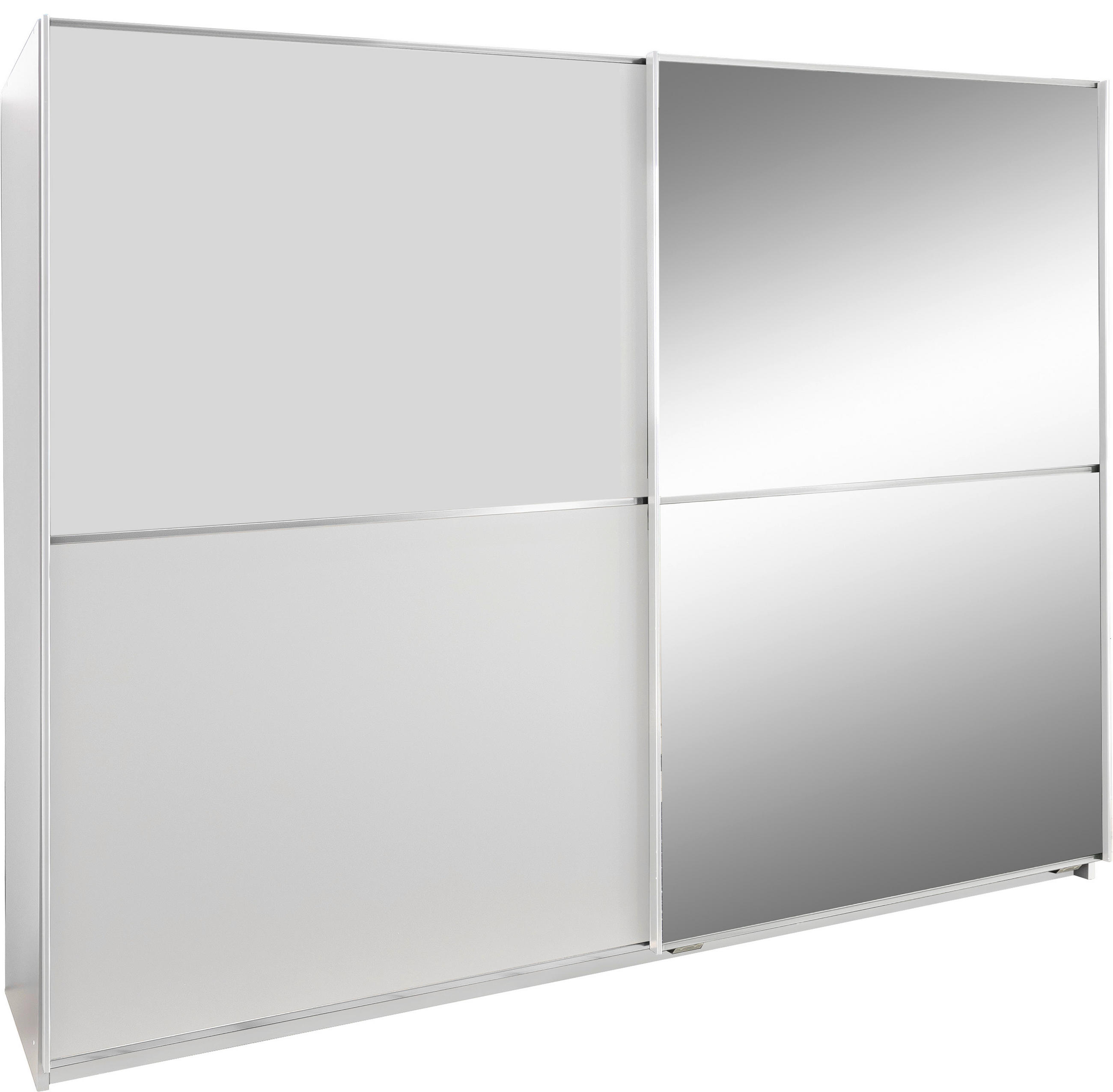 Schwebetürenschrank Mit Spiegel 180cm Baden, Weiß Dekor