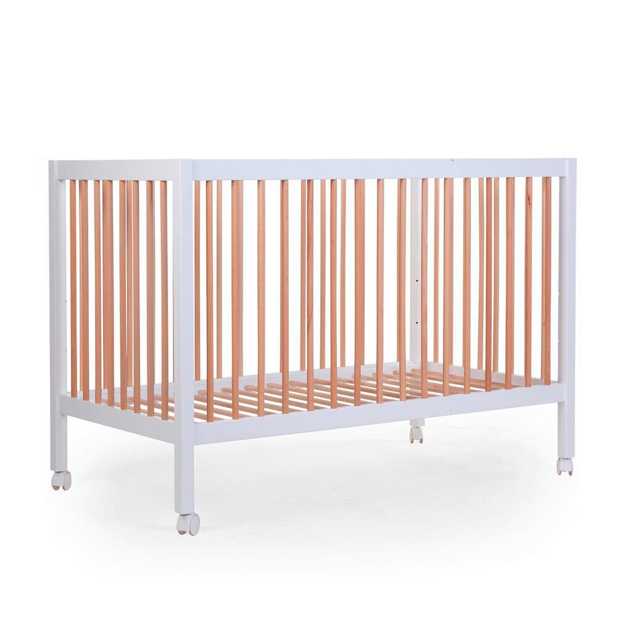 GITTERBETT    - Weiß/Baltimorefarben, Basics, Holz (122/74/120cm) - Childhome