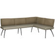 ECKBANK 225/165 cm  in Graubraun  - Graubraun/Schwarz, Design, Textil/Metall (225/165cm) - Moderano