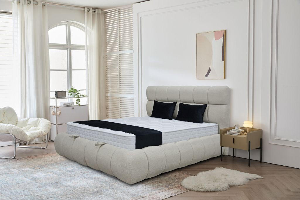 BOX KREVET     bijela  - bijela/crna, Moderno, drvni materijal/metal (160/200cm) - Carryhome