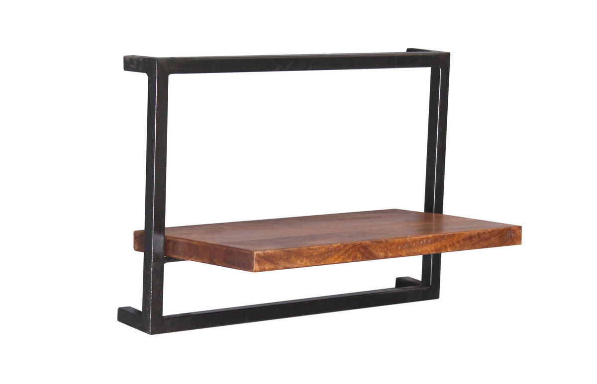 WANDREGALSET 80/75/25 cm  - Schwarz/Naturfarben, Design, Holz/Metall (80/75/25cm) - MID.YOU