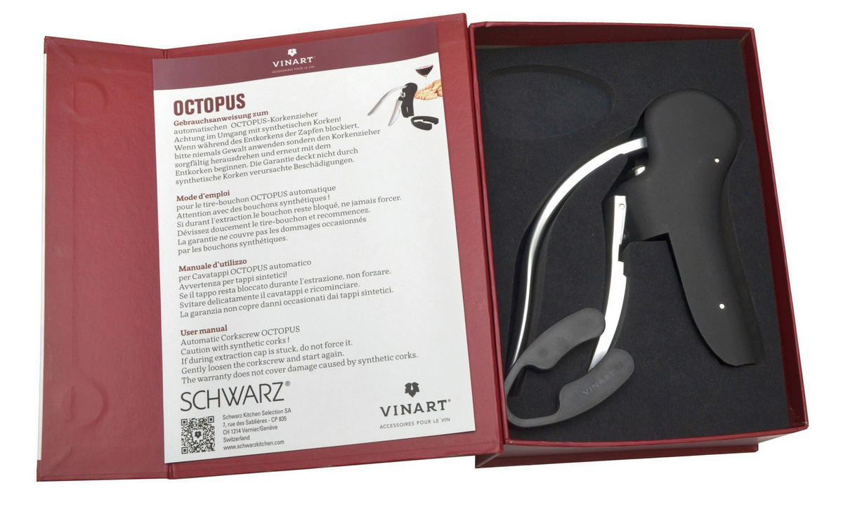 KORKENZIEHER - Schwarz, Basics, Kunststoff/Metall (16/6/22.5cm) - VINART