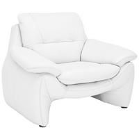 SESSEL in Echtleder Weiß  - Silberfarben/Weiß, KONVENTIONELL, Leder/Metall (110/91/86cm) - Celina Home