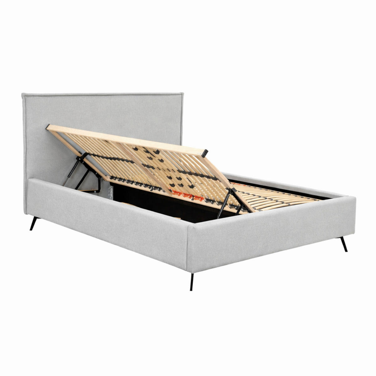 POLSTERBETT Lattenrost, Bettkasten Grau 180/200 cm  - Schwarz/Grau, MODERN, Holz/Textil (180/200cm) - MID.YOU