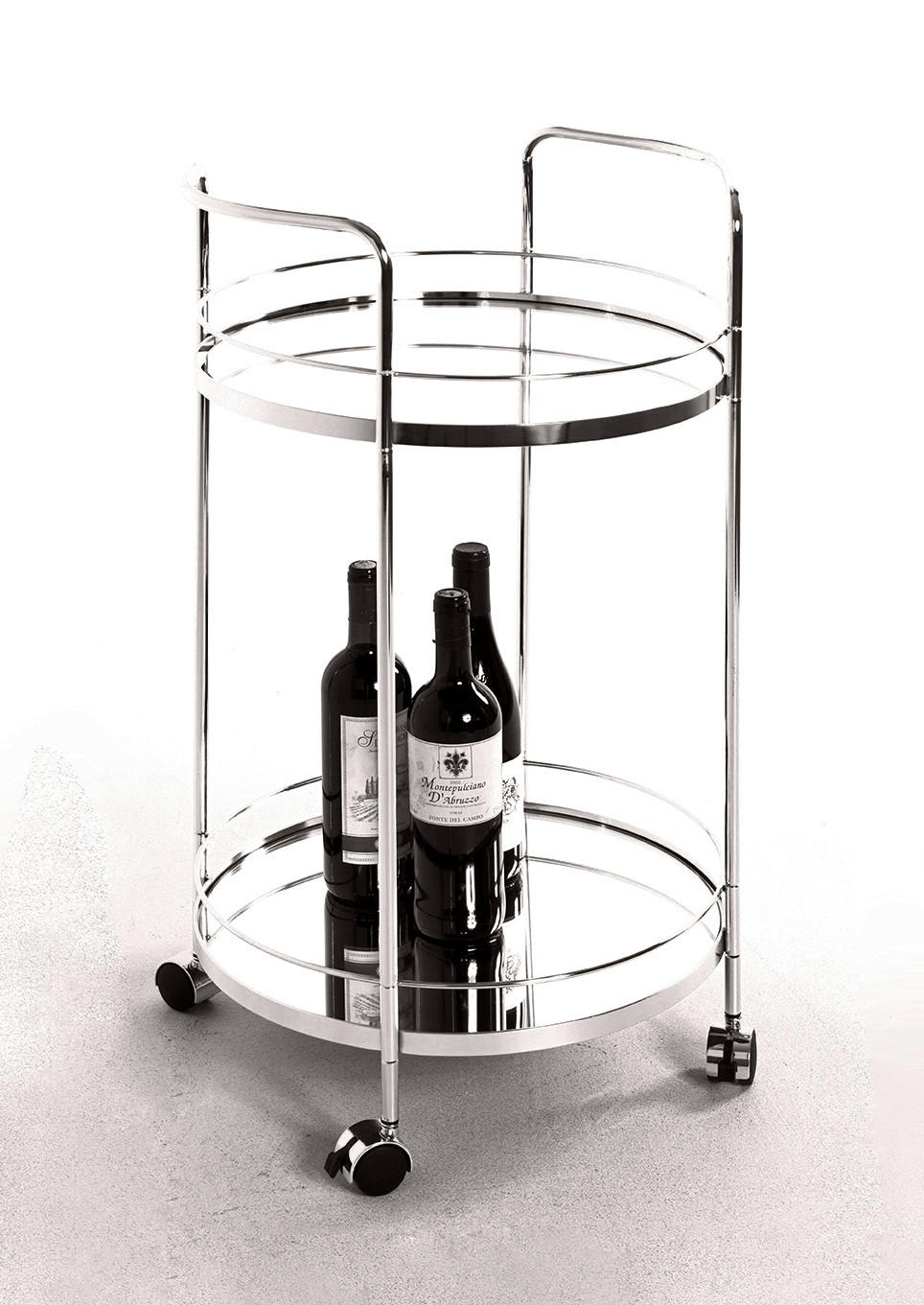 SERVIERWAGEN Chromfarben  - Chromfarben/Messingfarben, Trend, Glas/Kunststoff (48/48/80cm)