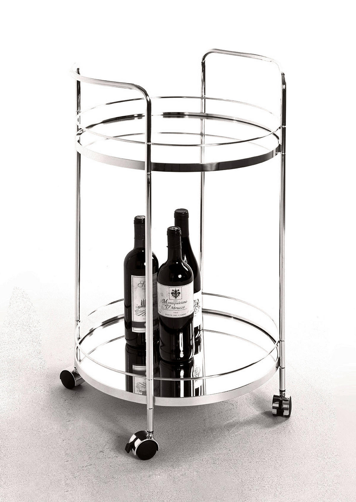 SERVIERWAGEN Chromfarben  - Chromfarben/Messingfarben, Trend, Glas/Kunststoff (48/48/80cm)