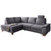 ECKSCHLAFSOFA in Cord Grau  - Wildeiche/Grau, Modern, Holz/Textil (206/261cm) - Livetastic