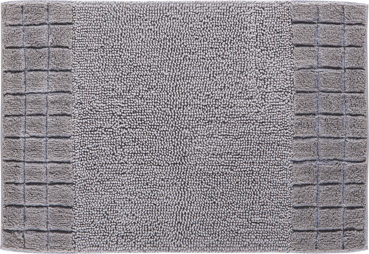 BADEMATTE Grau 60/90 cm  - Grau, KONVENTIONELL, Kunststoff/Textil (60/90cm) - Grund