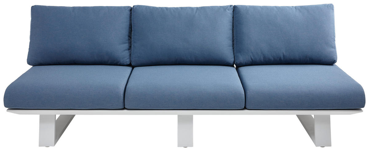 3-SITZER-BANK 225/75/75 cm Weiß  - Weiß, Design, Metall (225/75/75cm)
