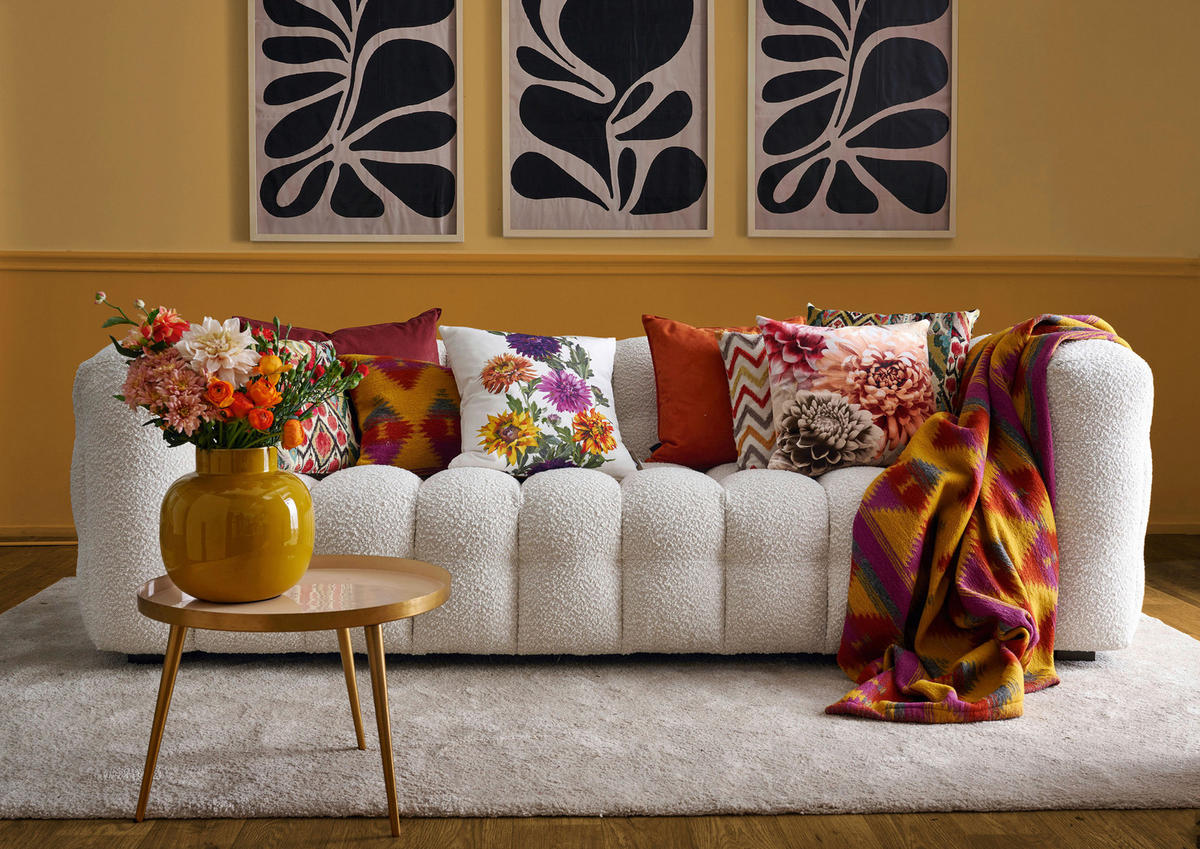 ZIERKISSEN  45/45 cm   - Pink/Orange, Basics, Textil (45/45cm) - Apelt