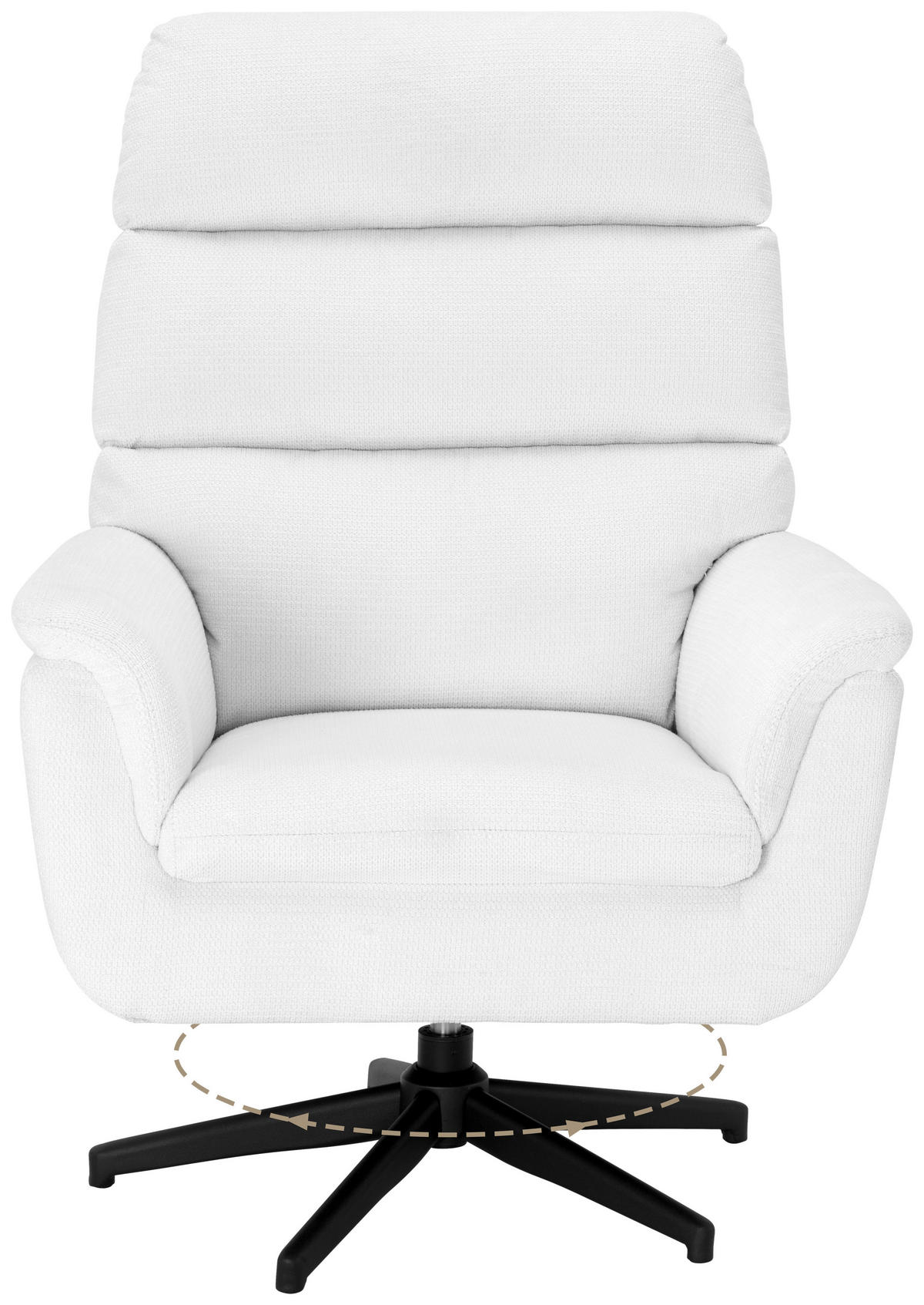 SESSEL in Webstoff Weiß  - Schwarz/Weiß, KONVENTIONELL, Textil/Metall (76/103/89cm) - Livetastic