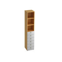 REGAL Silberfarben, Buchefarben  - Silberfarben/Buchefarben, KONVENTIONELL, Holzwerkstoff/Metall (40/215,6/42cm) - Venda