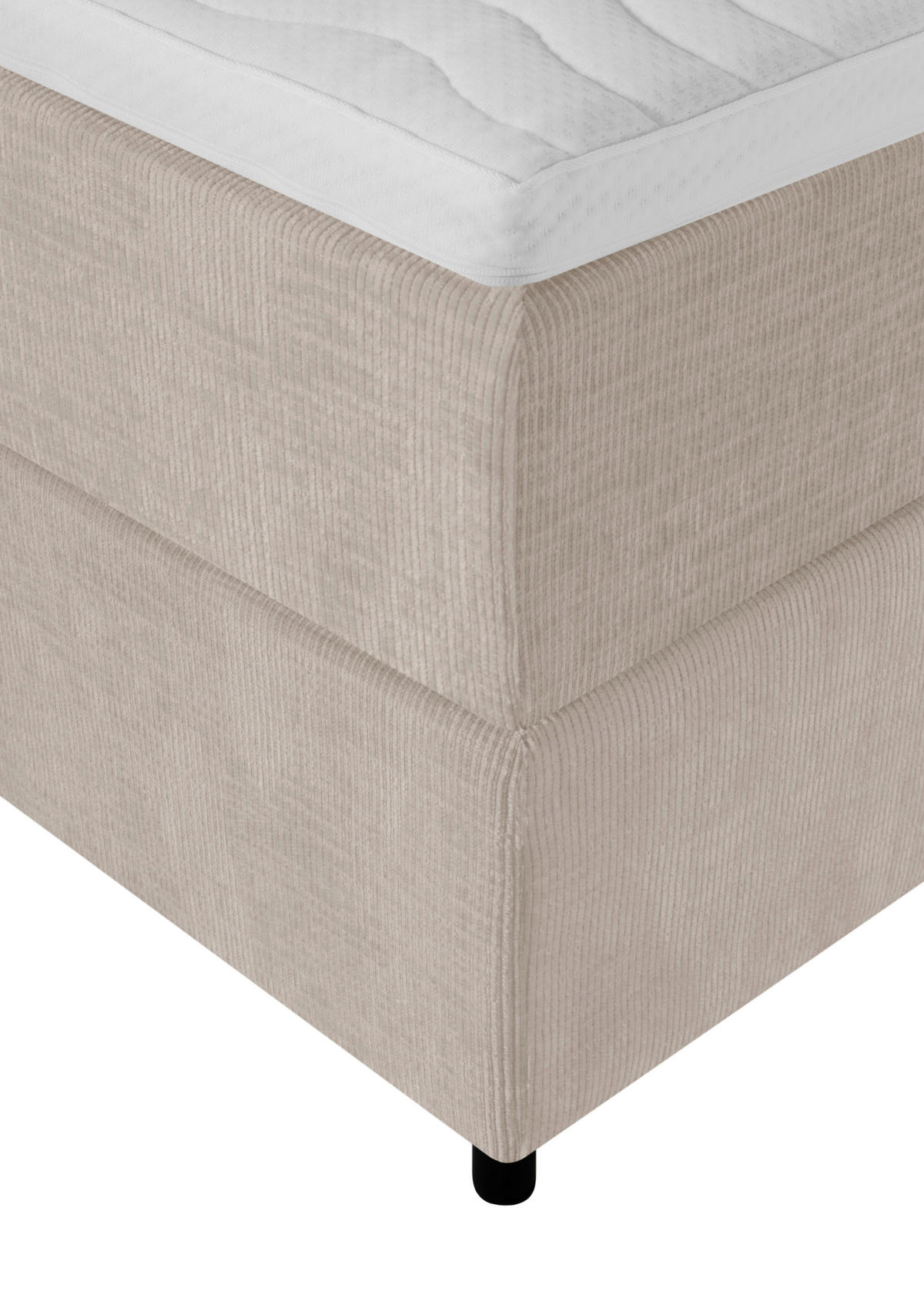 BOXSPRINGBETT 120/200 cm  in Perlmutt  - Perlmutt/Schwarz, Design, Textil/Metall (120/200cm) - Welnova