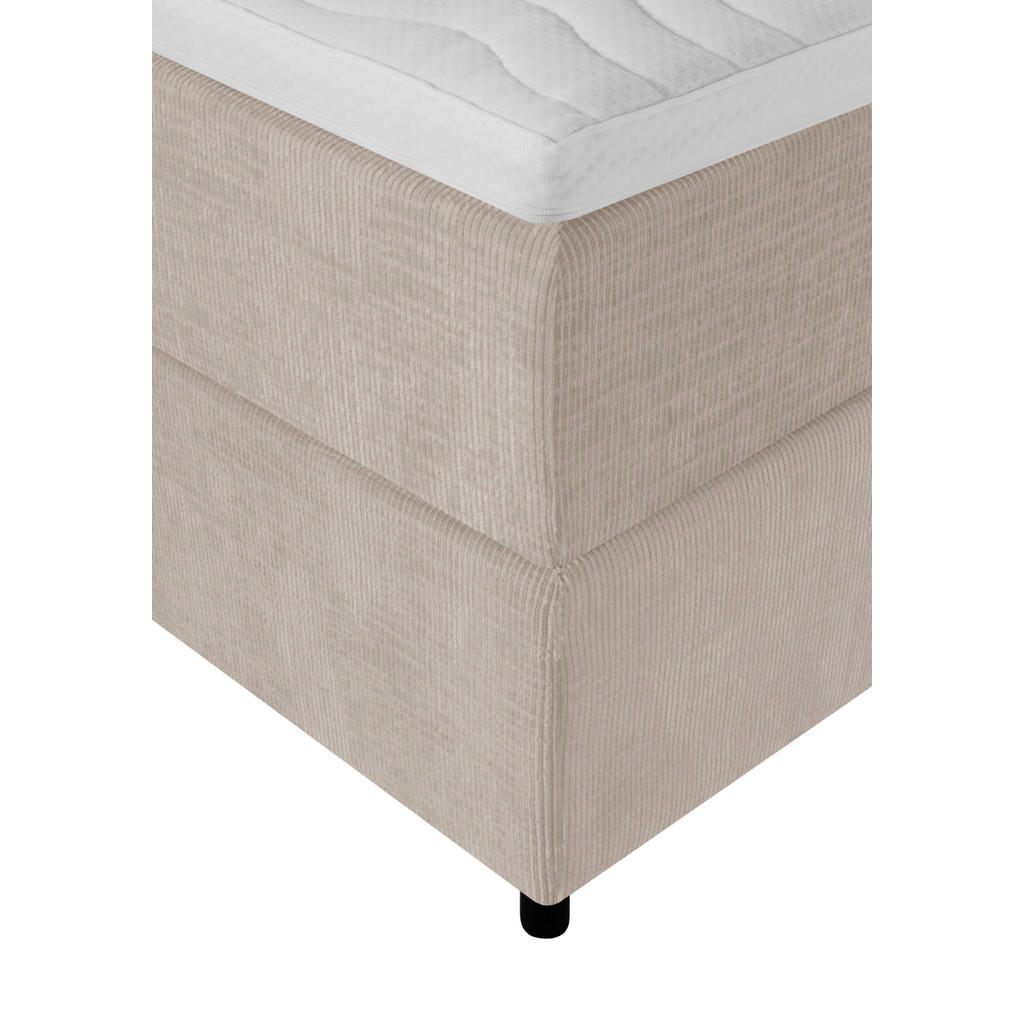 Thumbnail - Welnova Boxspringbett, Perlmutt, Textil, H5, 7-Zonen, Höhe ca. 19 cm, 120x200 cm, Topper durchgehend, Partnermatratze mi...