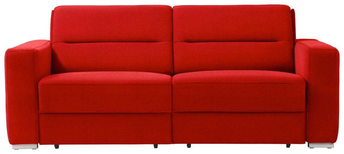 SCHLAFSOFA  in Rot  - Rot, KONVENTIONELL, Textil/Metall (202/86/92cm) - Sedda