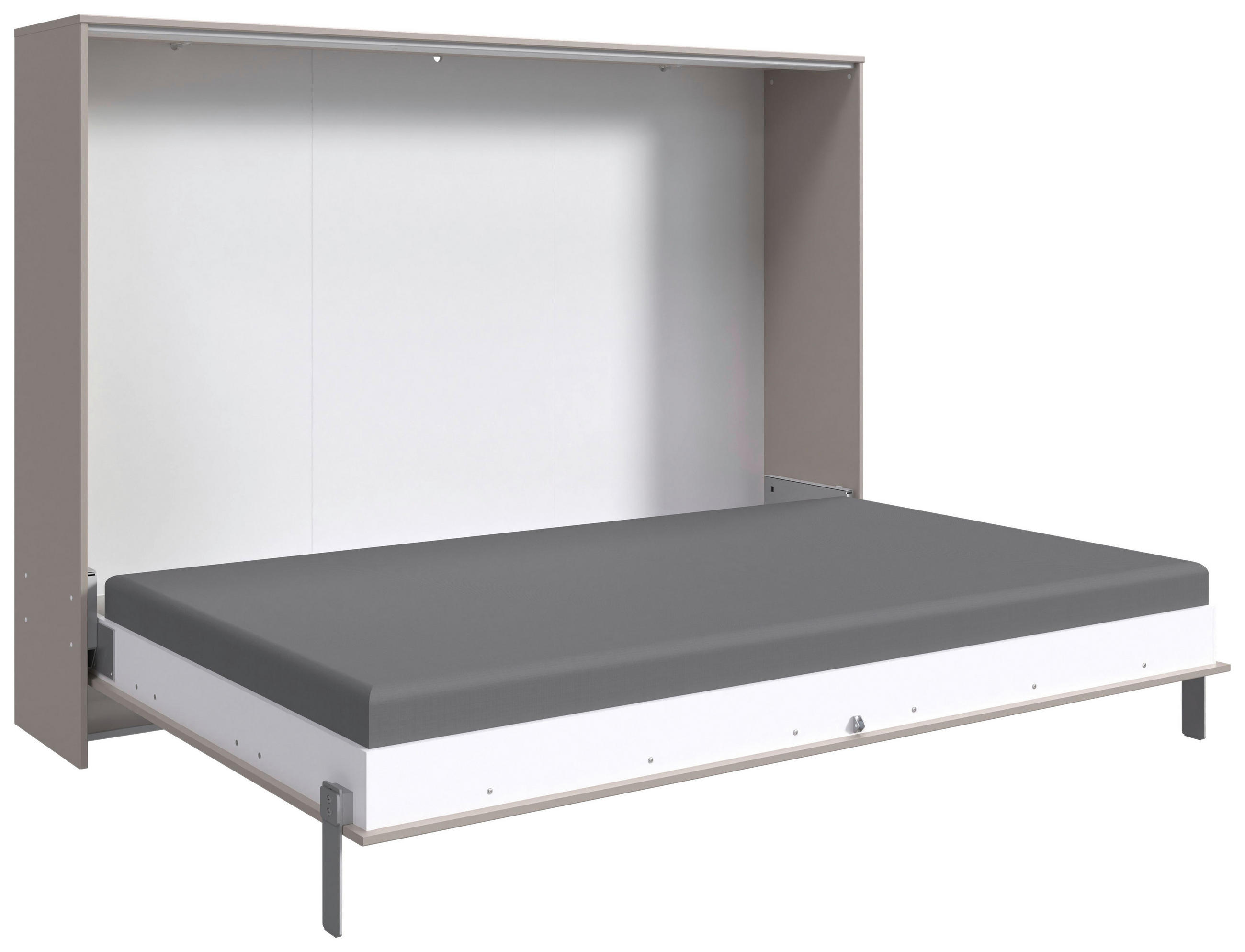 KLAPPBETT 140/200 cm,  in  in Grau, Weiß, Sahara,  - Weiß/Grau, Design, Holz/Metall (140/200cm) - Carryhome