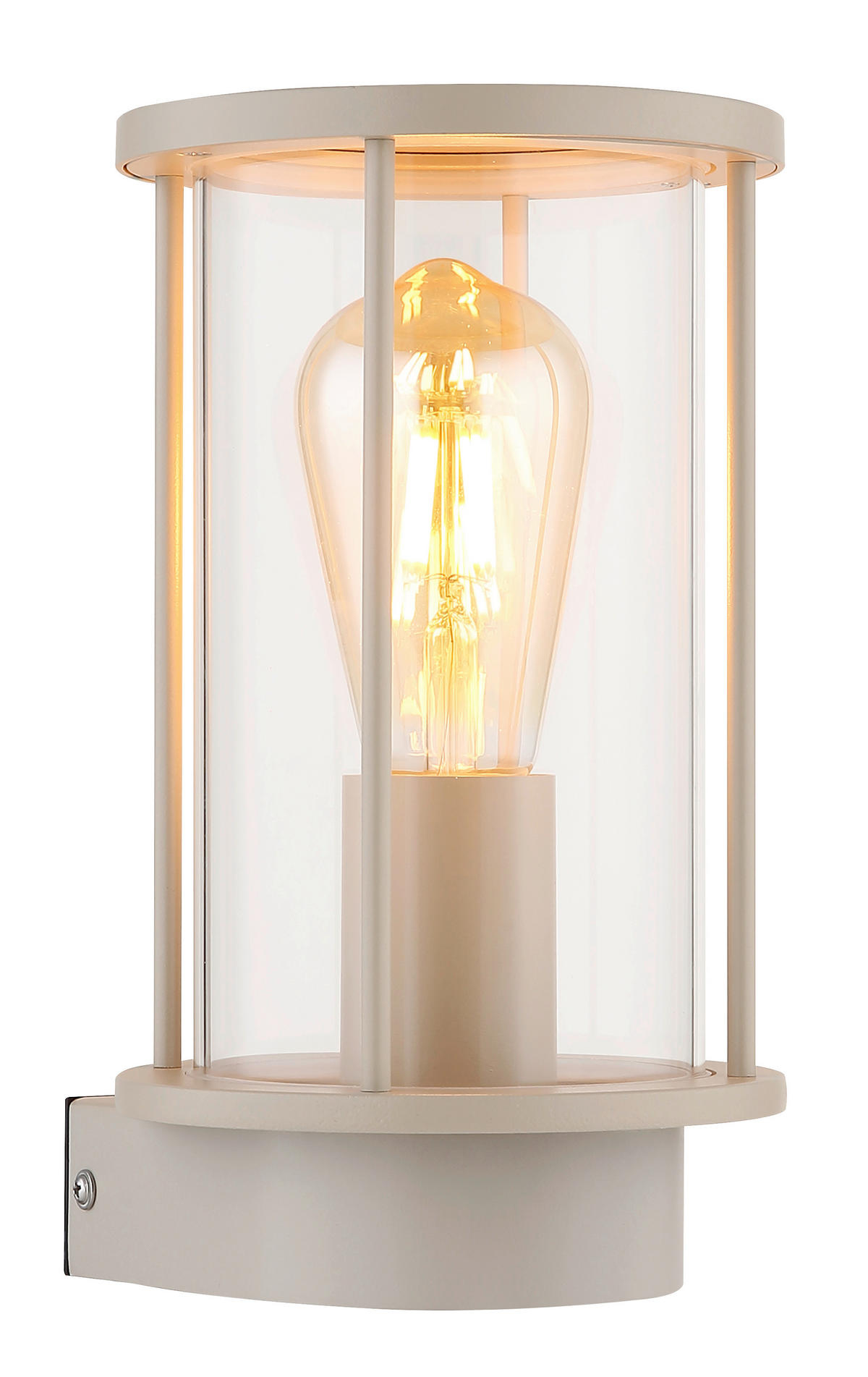 AUSSENLEUCHTE Gracey 14,3/15,2/25,2 cm  - Sandfarben/Klar, KONVENTIONELL, Glas/Metall (14,3/15,2/25,2cm) - Globo