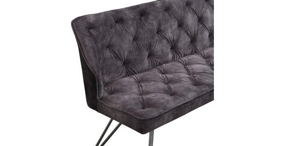 SITZBANK 157/85/59 cm  in Anthrazit, Schwarz  - Anthrazit/Schwarz, Design, Textil/Metall (157/85/59cm) - Carryhome