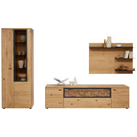 WOHNWAND  in Wildeiche 328,8/207,1/45,2 cm  - Wildeiche/Graphitfarben, Natur, Glas/Holz (328,8/207,1/45,2cm) - Valnatura