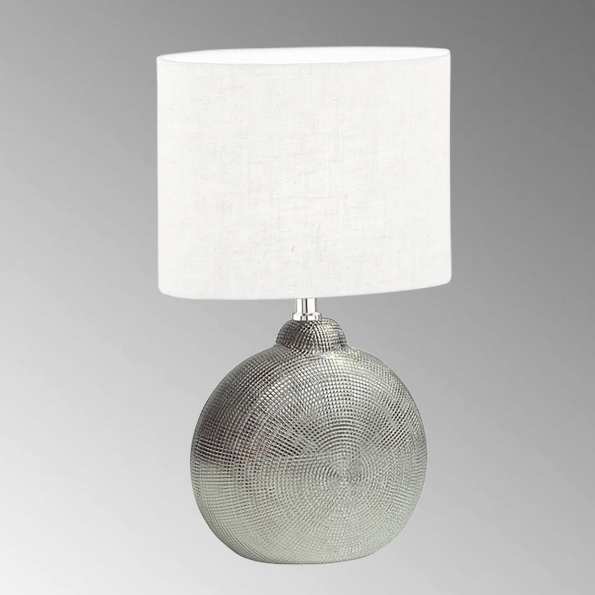 TISCHLEUCHTE - Weiss/Silberfarben, Basics, Keramik/Textil (23/13/39cm) - Fischer & Honsel