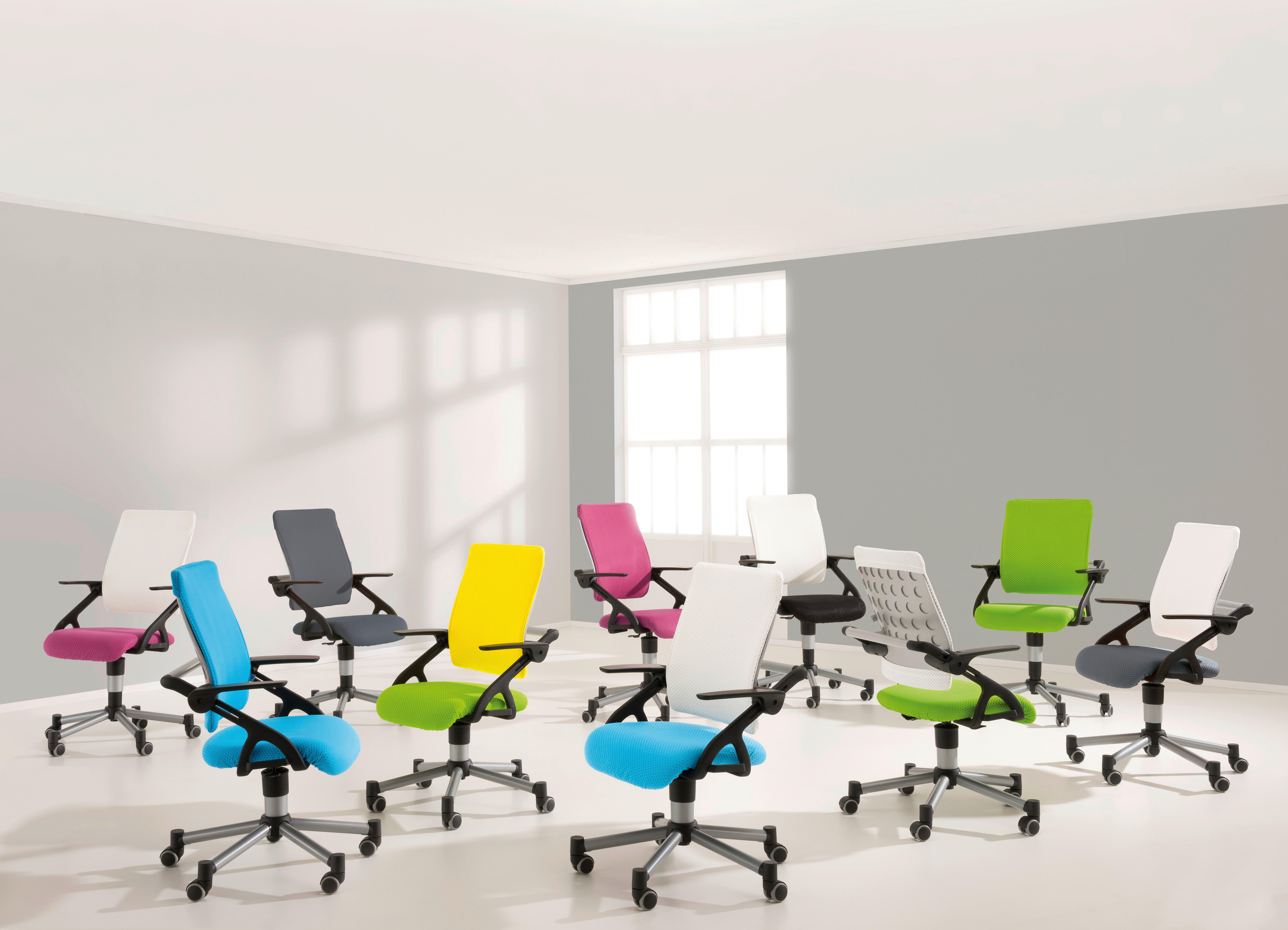 JUGENDDREHSTUHL Netzbespannung Limette  - Limette, KONVENTIONELL, Kunststoff/Textil (42/88-100/44cm) - Paidi