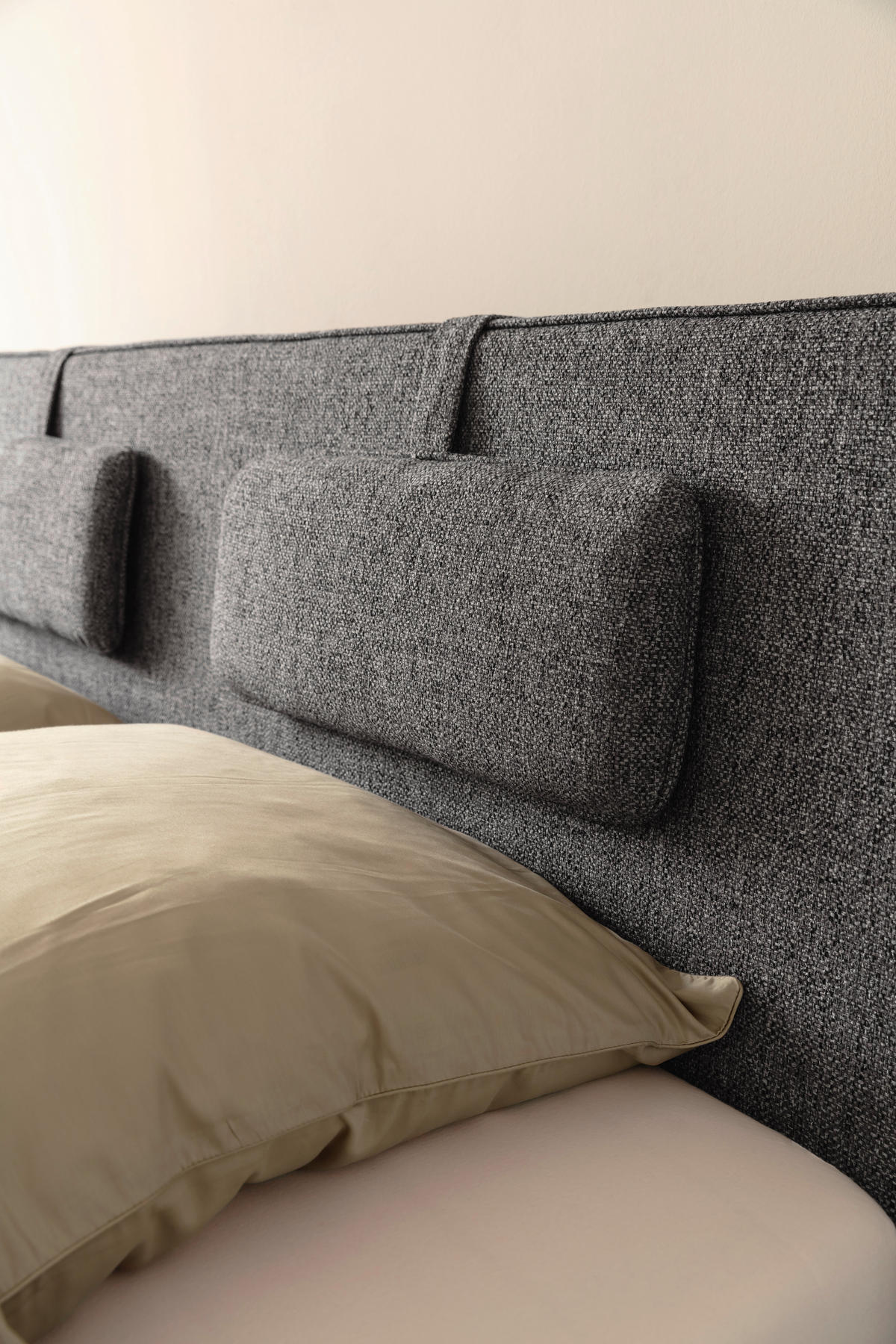 POLSTERBETT Lattenrost, Bettkasten Grau 180/200 cm  - Birkefarben/Buchefarben, Design, Holz/Textil (180/200cm) - Schöner Wohnen