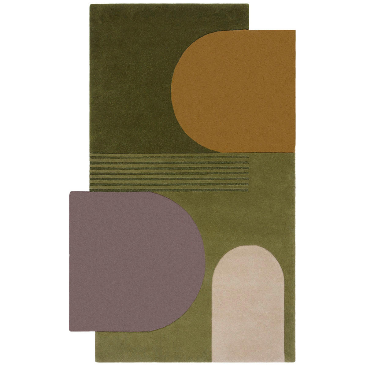 WOLLTEPPICH 1/180 cm Abstract  - Grün, Basics, Textil (1/180cm)