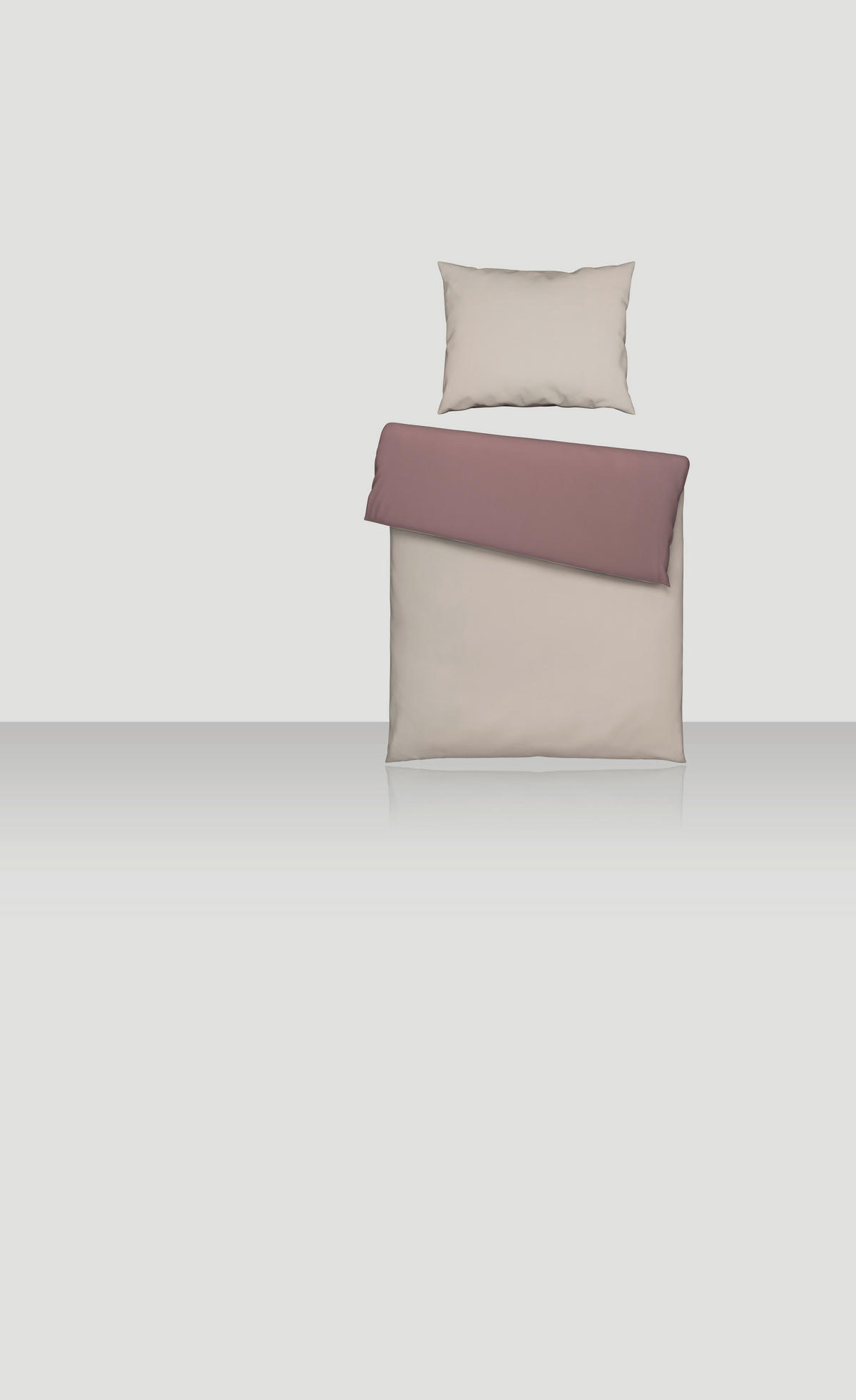OBOJESTRANSKA POSTELJNINA Uni Wende 140/220 cm saten naravne barve  - naravne barve, Basics, tekstil (140/220cm) - Novel