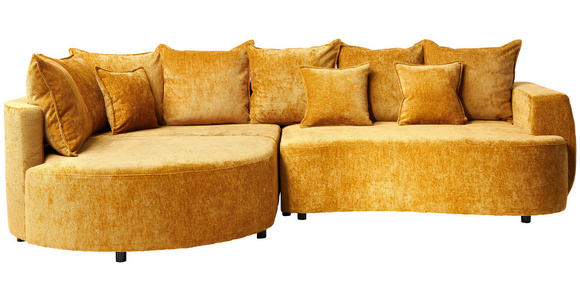 ECKSOFA  in Chenille Goldfarben  194,0/307,0 cm  - Goldfarben/Schwarz, Design, Kunststoff/Textil (194,0/307,0cm) - Carryhome