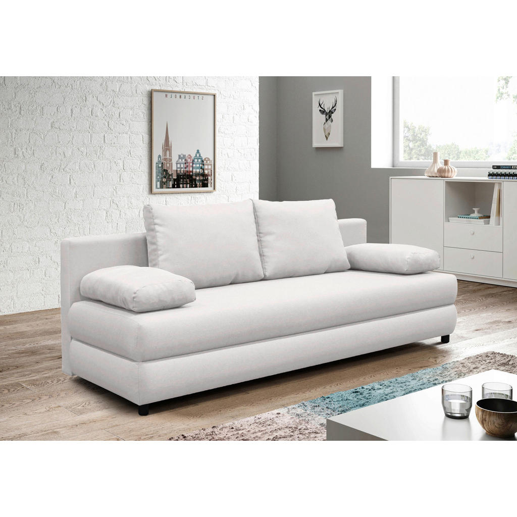 P & B ROZKLÁDACÍ POHOVKA, textil, bílá