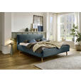 POLSTERBETT 160/200 cm  in Blau  - Blau/Eichefarben, Design, Holz/Textil (160/200cm) - Xora