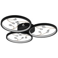 STROPNÍ LED SVÍTIDLO, 62/6 cm  - černá, Konvenční, kov (62/6cm)