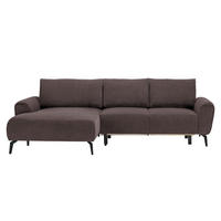HÖRNSOFFA i vävt tyg brun  - brun/svart, Design, metall/textil (170/272cm) - Livetastic