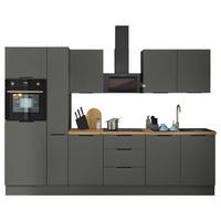 KÜCHENBLOCK   in Graphitfarben  - Schwarz/Graphitfarben, Basics, Holzwerkstoff/Metall (300/211/60cm) - Carryhome