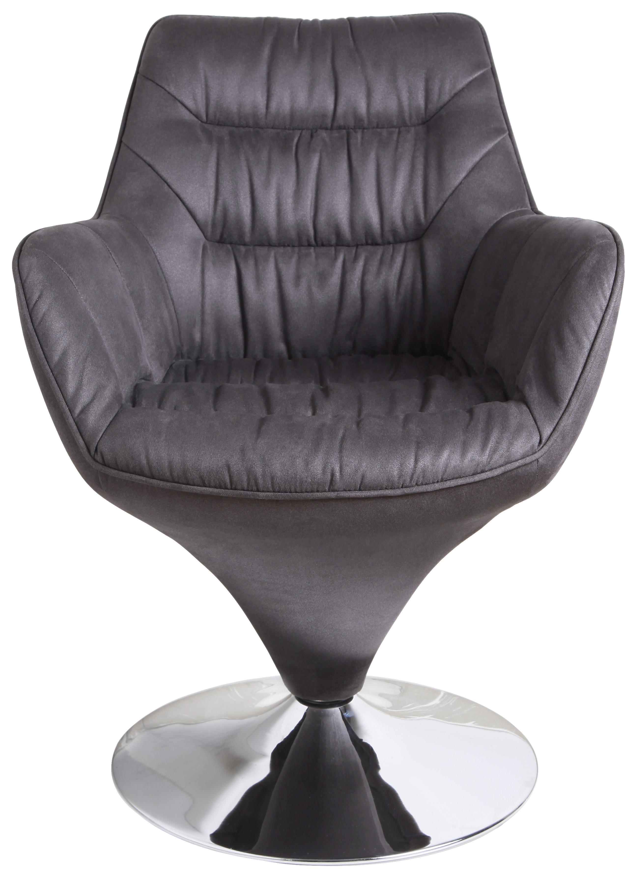 STOLICA S NASLONOM ZA RUKE  siva, boje kroma  metal, tekstil      - siva/boje kroma, Design, metal/tekstil (61/65/84cm) - Hom`in