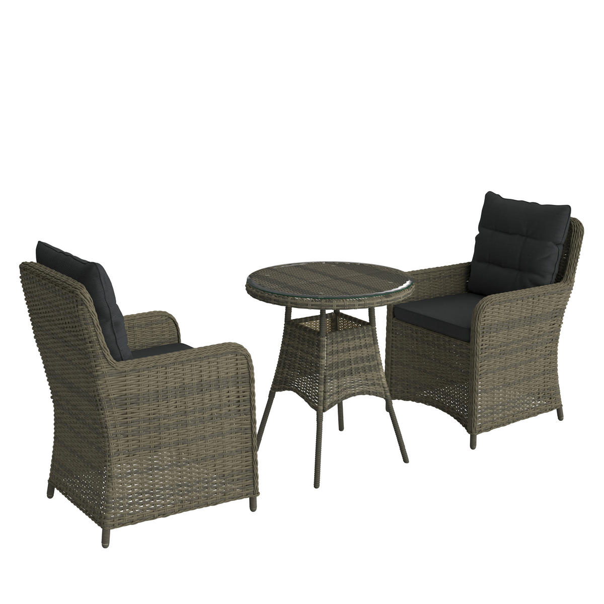 BALKONSET  - Grau, MODERN, Glas/Kunststoff - Ambia Garden
