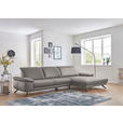 ECKSOFA Rivello in Echtleder Grau  328/193 cm  - Schwarz/Grau, Design, Leder/Metall (328/193cm) - Dieter Knoll