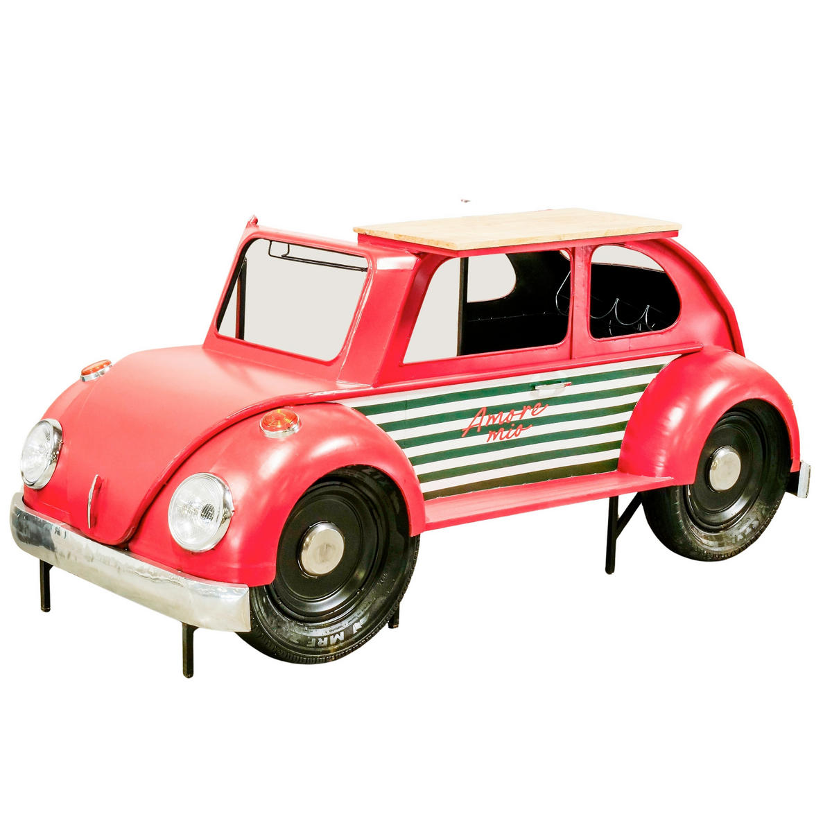 ZSÚRKOCSI  - piros, Basics, műanyag/fa (214/104/99cm)