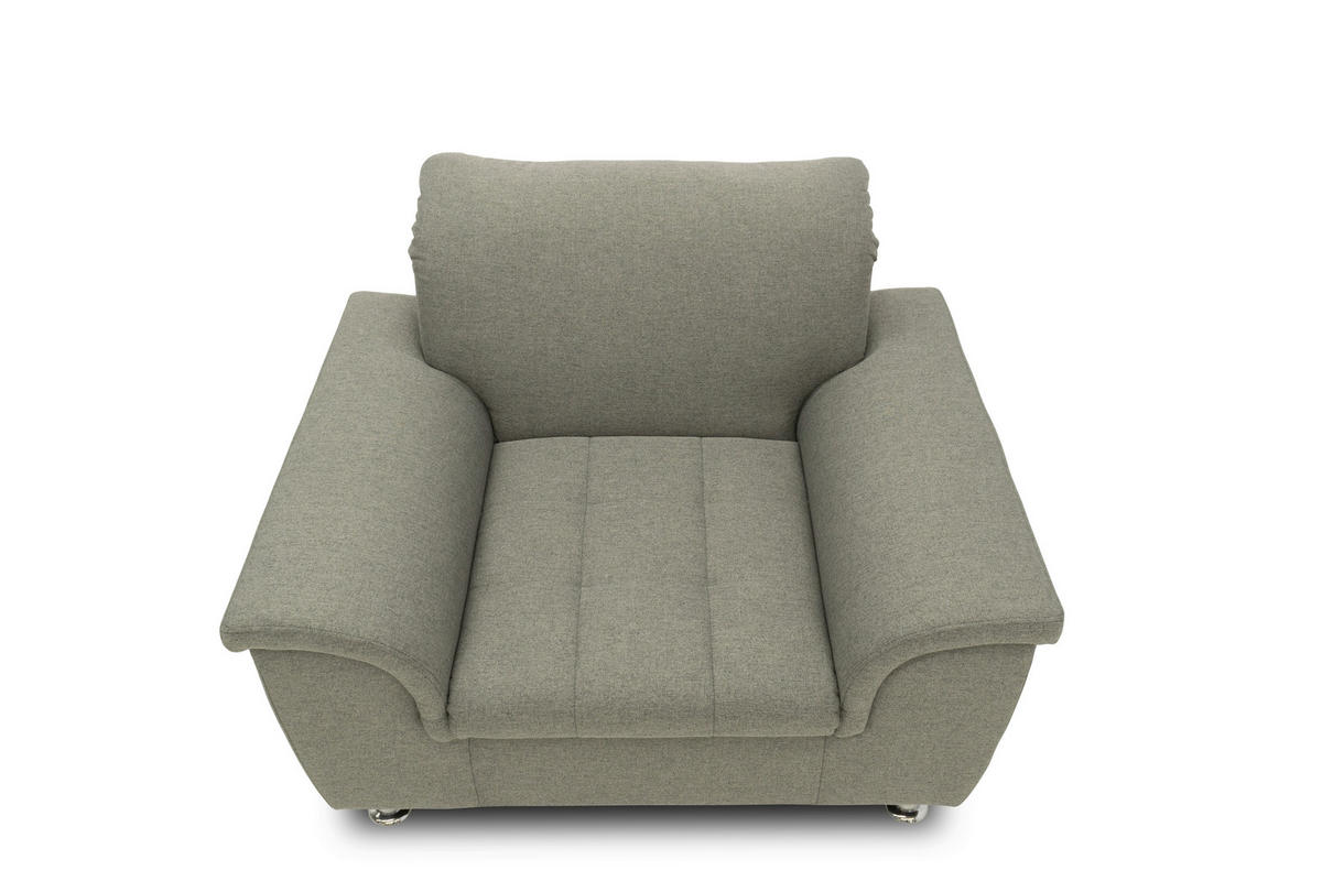 SESSEL Webstoff Graubraun    - Chromfarben/Graubraun, KONVENTIONELL, Textil/Metall (120/81/105cm) - MID.YOU