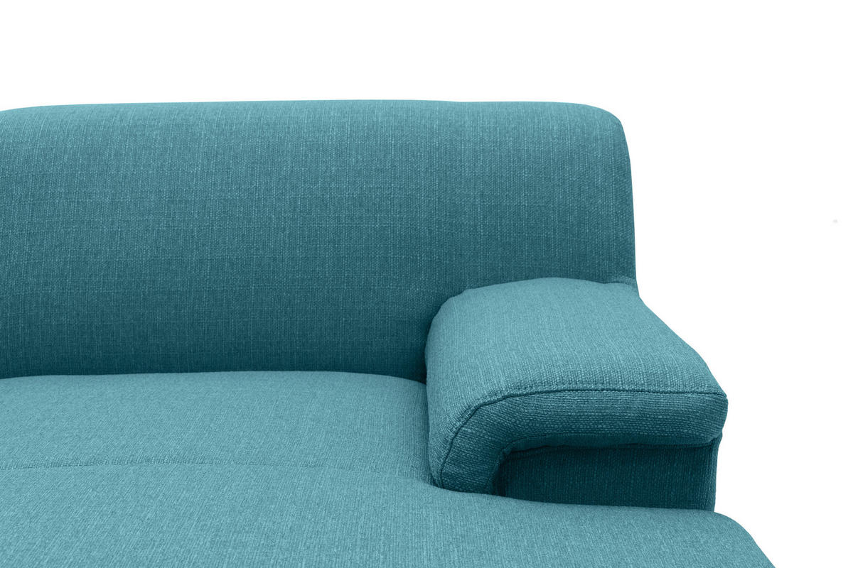 WOHNLANDSCHAFT Petrol Webstoff  - Chromfarben/Petrol, KONVENTIONELL, Textil/Metall (195/308/150cm) - MID.YOU