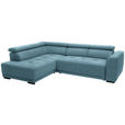 ECKSOFA in Feincord Türkis  205/284 cm  - Türkis/Schwarz, Design, Kunststoff/Textil (205/284cm) - Xora