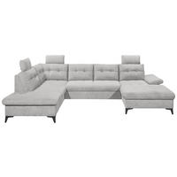 WOHNLANDSCHAFT in Webstoff Grau  - Schwarz/Grau, Konventionell, Kunststoff/Textil (218/324/170cm) - MID.YOU