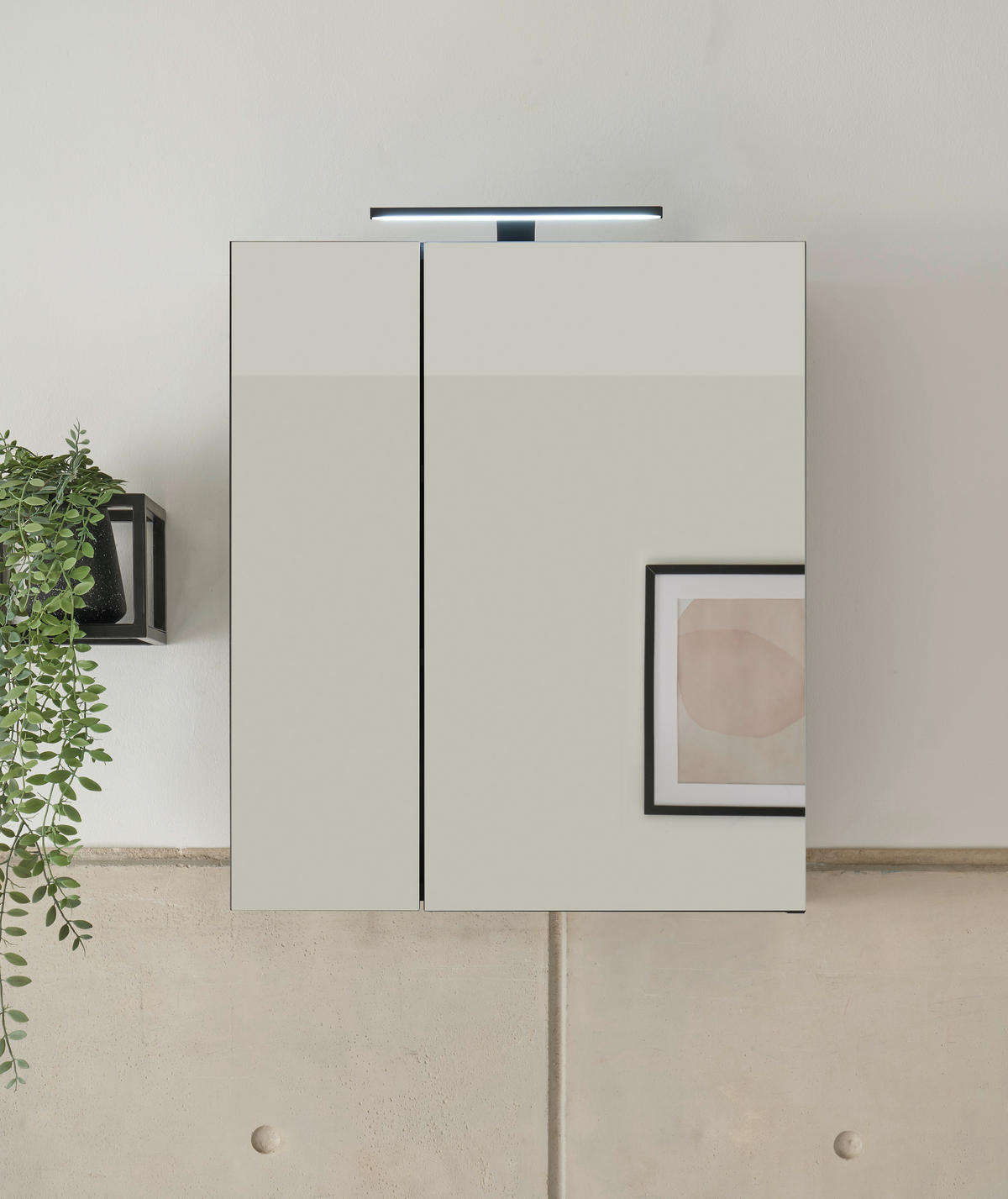 SPIEGELSCHRANK 60/70/23 cm  - Schwarz/Grün, Basics, Glas/Holzwerkstoff (60/70/23cm) - MID.YOU