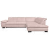 ECKSOFA in Cord Hellrosa  - Hellrosa/Schwarz, Design, Textil/Metall (313/242cm) - Xora