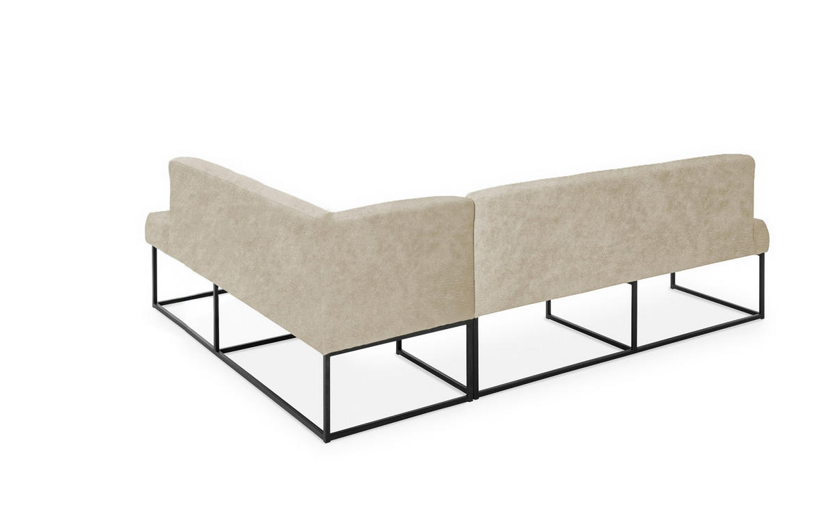 UGAONA KLUPA  boja peska   - crna/boja peska, Moderno, drvo/metal (265/199cm) - Livetastic