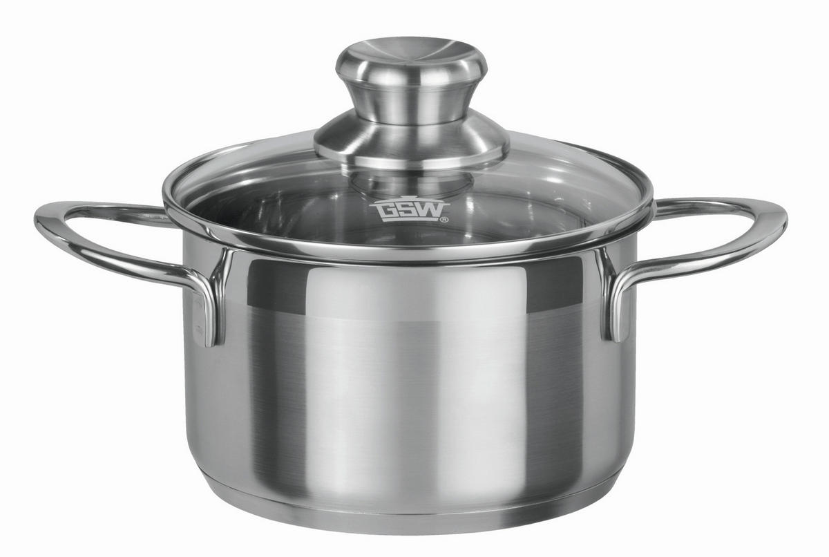 KOCHTOPFSET MIRAGE 5-teilig  - Klar/Edelstahlfarben, Basics, Glas/Metall - GSW