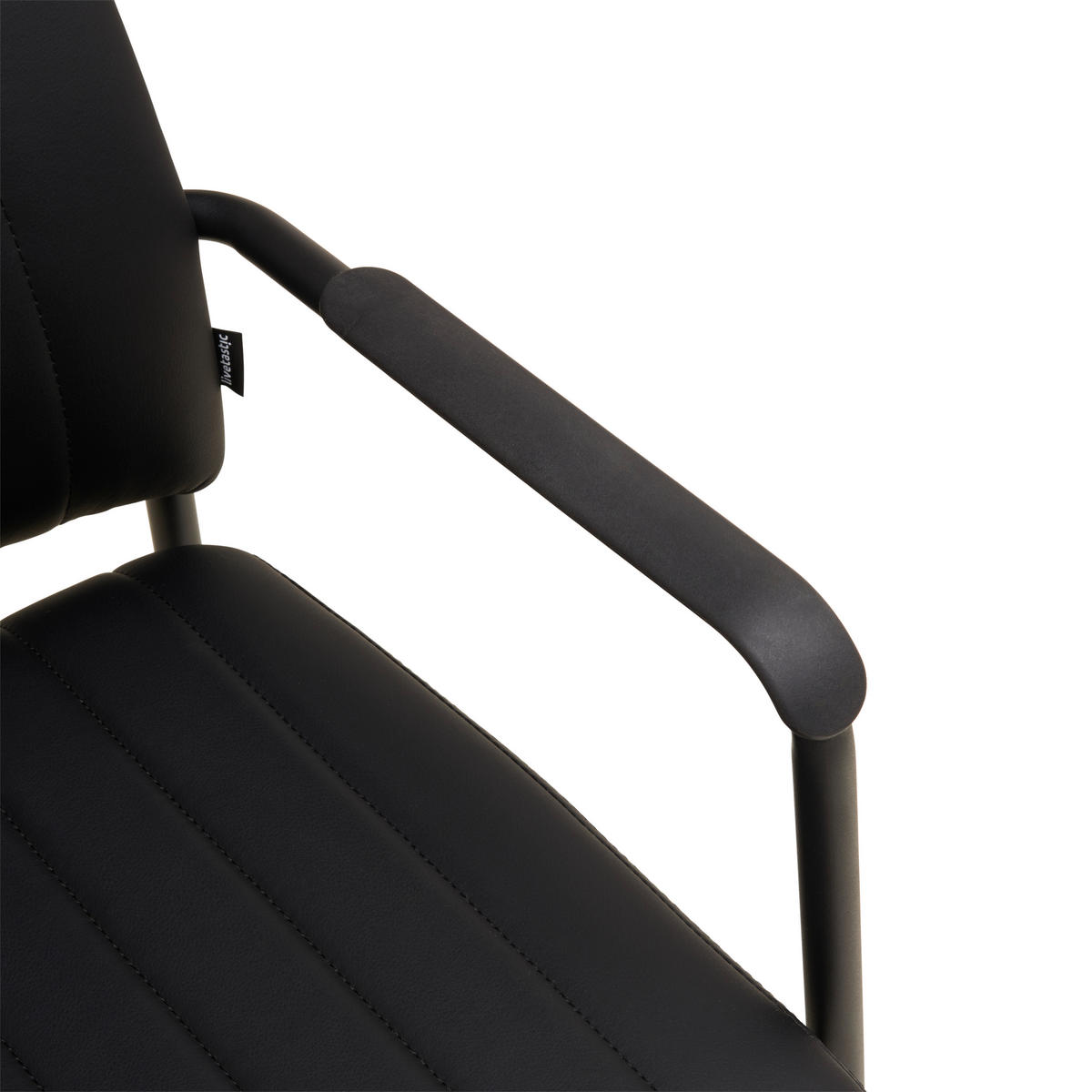 BESUCHERSTUHL  in Lederlook Schwarz  - Schwarz, LIFESTYLE, Holz/Kunststoff (56/81/63cm) - Livetastic