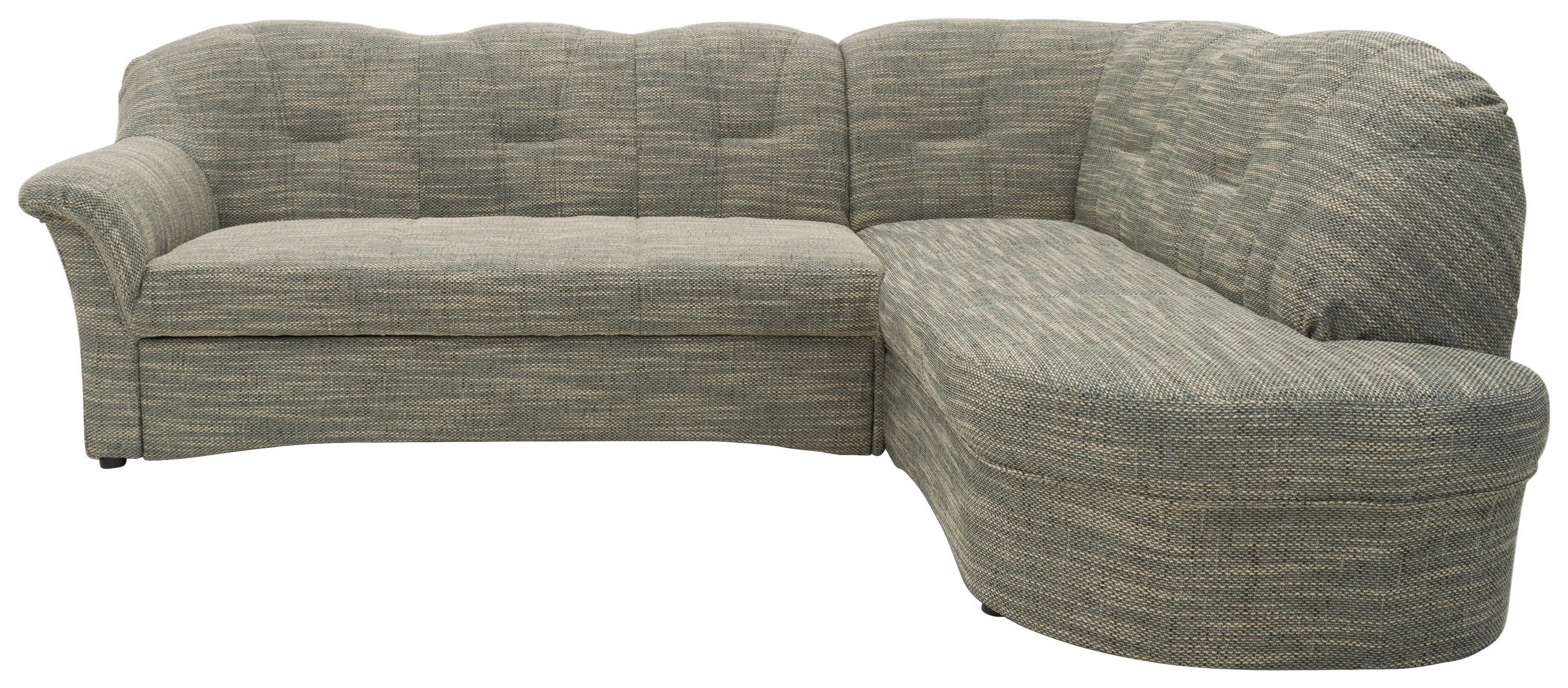 ECKSOFA Grau, Weiß Webstoff  - Schwarz/Weiß, KONVENTIONELL, Kunststoff/Textil (243/180cm) - MID.YOU